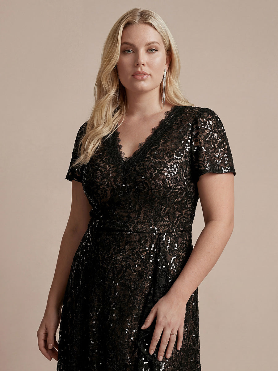 Plus Size Lace High Low Wedding Guest Dress