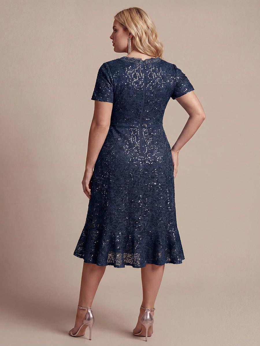 Plus Size Lace High Low Wedding Guest Dress