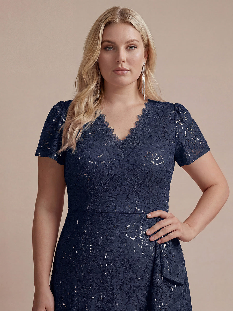 Plus Size Lace High Low Wedding Guest Dress