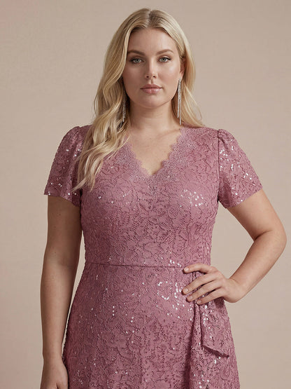 Plus Size Lace High Low Wedding Guest Dress