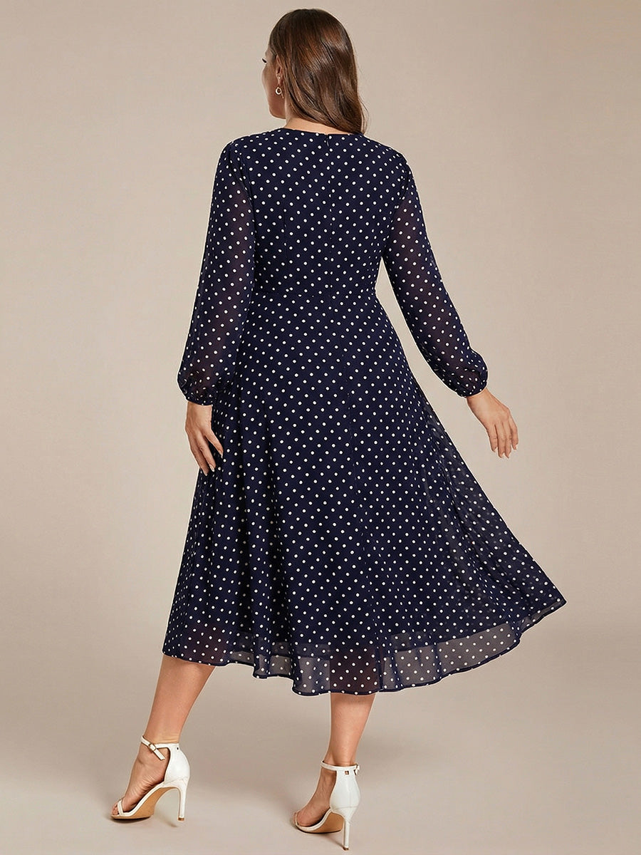 ever BRIAR|3/4 Sleeves Asymmetrical Hem A-Line Midi Bridesmaid Dress