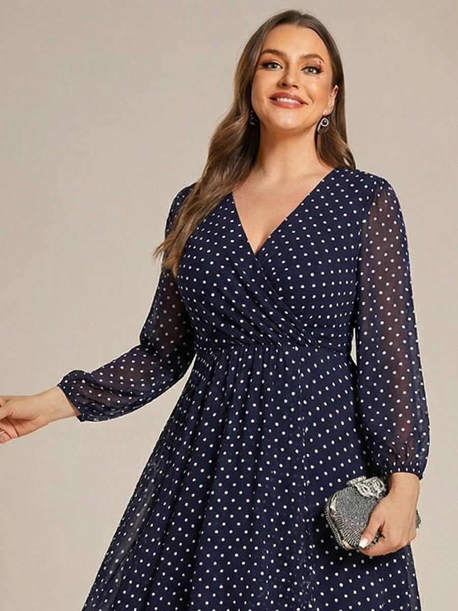 ever BRIAR|3/4 Sleeves Asymmetrical Hem A-Line Midi Bridesmaid Dress