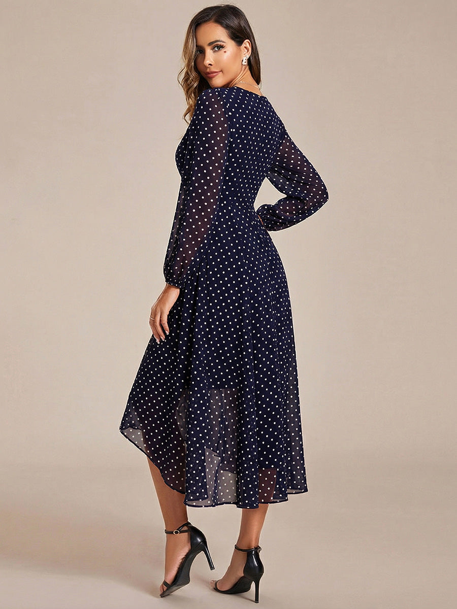 ever BRIAR|3/4 Sleeves Asymmetrical Hem A-Line Midi Bridesmaid Dress