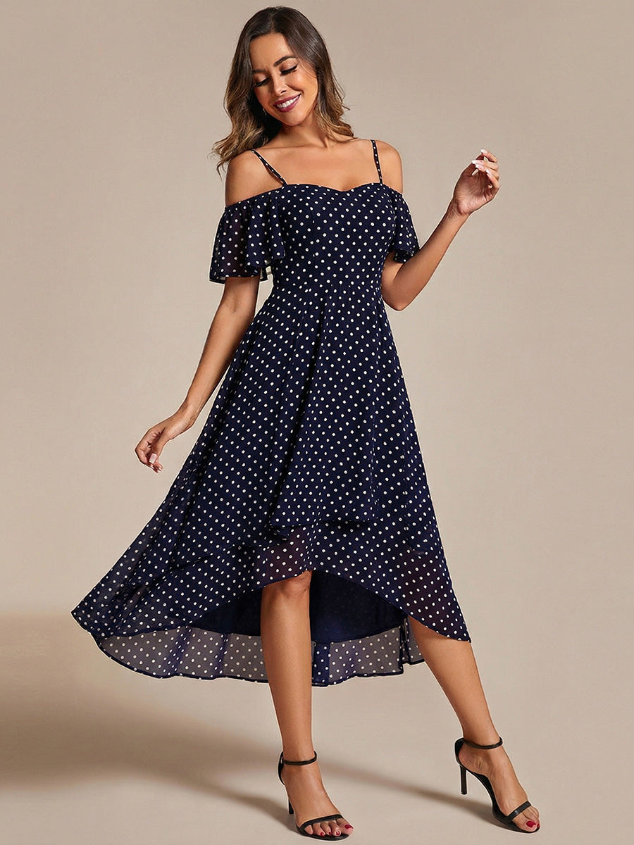 ever JORDANE|Spaghetti Strap Cold Shoulder Chiffon A-Line Midi Bridesmaid Dress