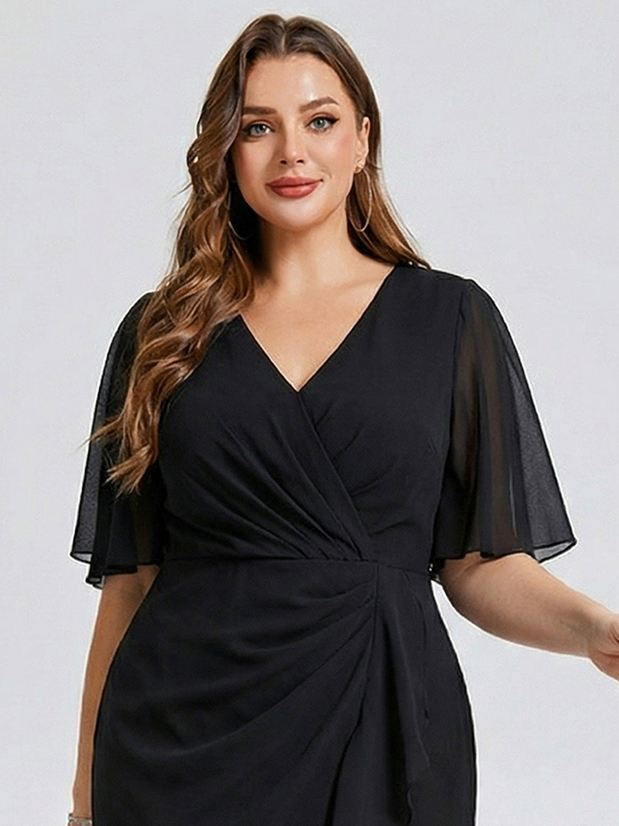 pretty FLORENCIA|Plus Size Midi Printed Mermaid Chiffon Dress