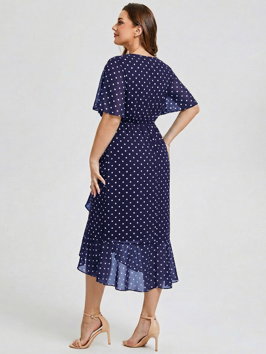 pretty FLORENCIA|Plus Size Midi Printed Mermaid Chiffon Dress