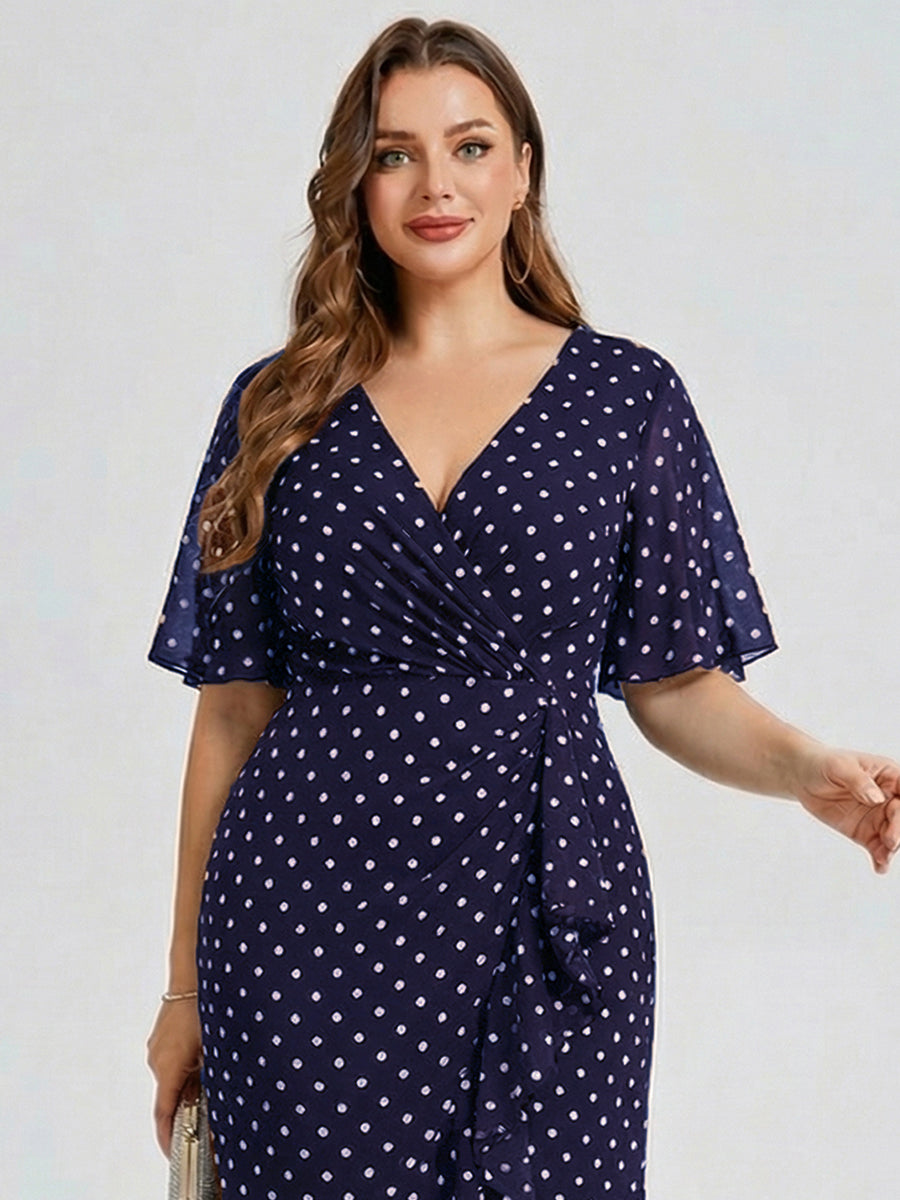 pretty FLORENCIA|Plus Size Midi Printed Mermaid Chiffon Dress