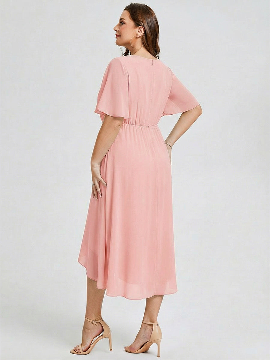 pretty FLORENCIA|Plus Size Midi Printed Mermaid Chiffon Dress