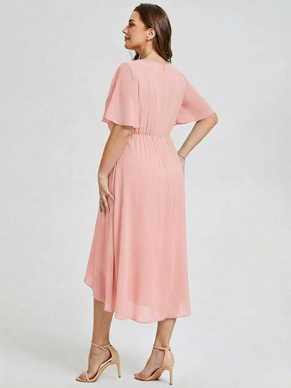 pretty FLORENCIA|Plus Size Midi Printed Mermaid Chiffon Dress