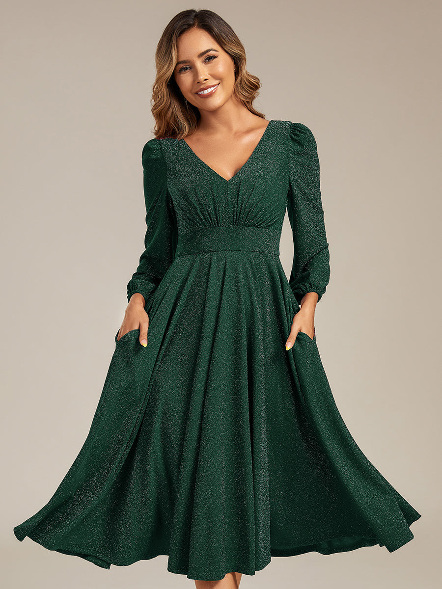 ever GREER|With Pocket Glitter Midi Wedding Guest Dress