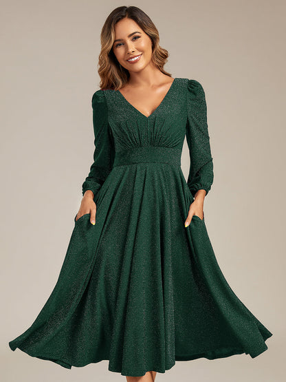 ever GREER|With Pocket Glitter Midi Wedding Guest Dress