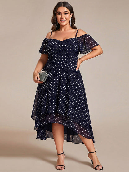 ever JORDANE|Spaghetti Strap Cold Shoulder Chiffon A-Line Midi Bridesmaid Dress