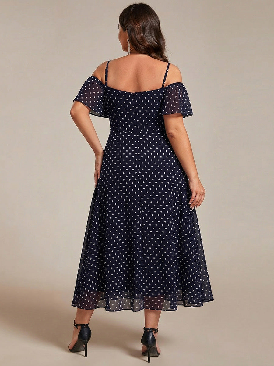 ever JORDANE|Spaghetti Strap Cold Shoulder Chiffon A-Line Midi Wedding Guest Dress