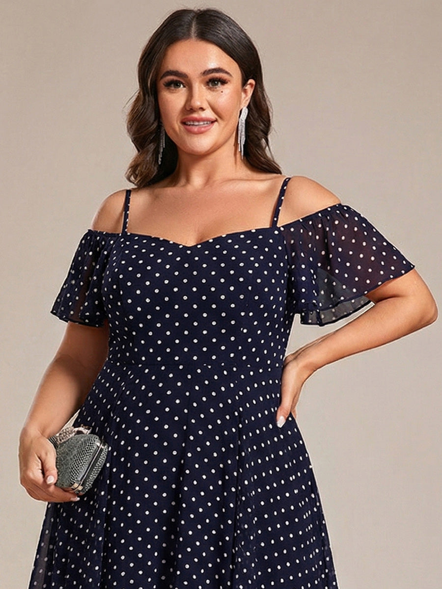 ever JORDANE|Spaghetti Strap Cold Shoulder Chiffon A-Line Midi Bridesmaid Dress