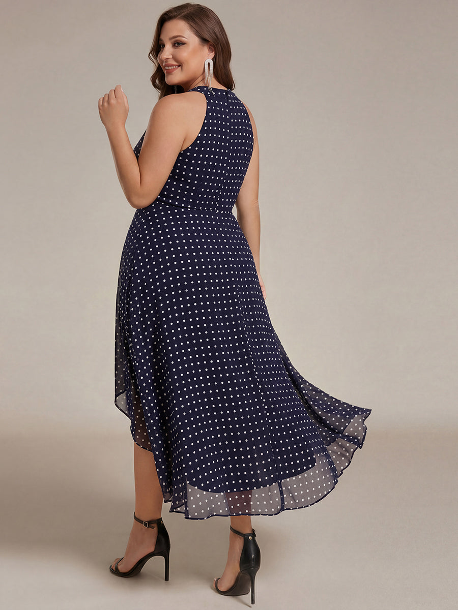pretty POSIE|Flowy Plus Size Halter Neck Chiffon Midi Wedding Guest Dress