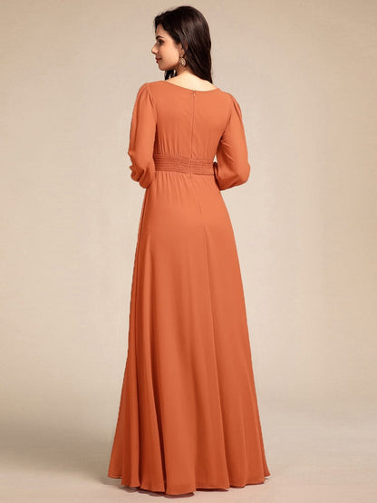 ever CELESTE|Chiffon Long Sleeve A-Line Round Neckline Formal Dress