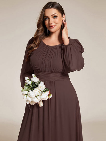 ever CELESTE|Chiffon Long Sleeve A-Line Round Neckline Formal Dress