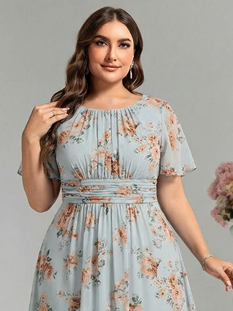 ever KIMORA|Ruched Chiffon Ruffle Sleeve Bridesmaid Dress