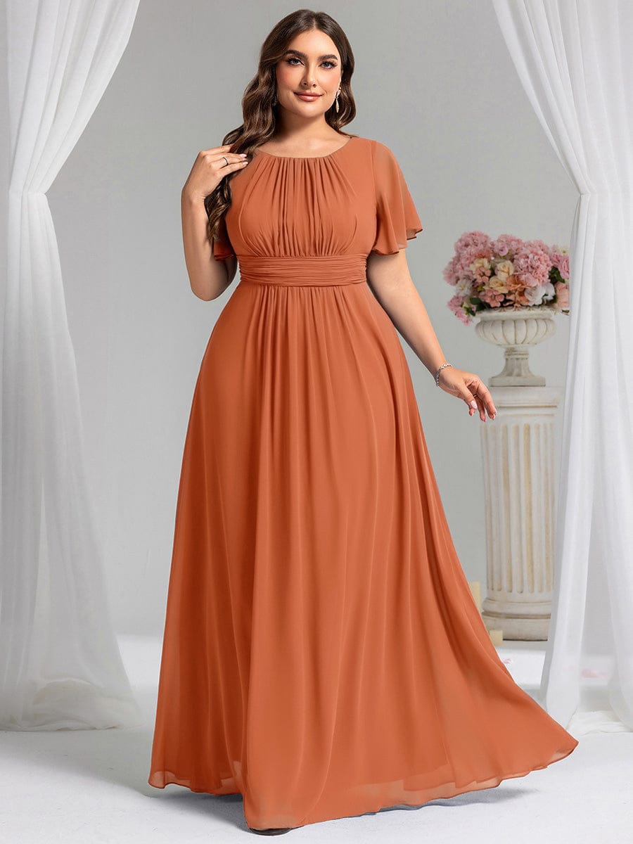 ever KIMORA|Simple Chiffon Pleated A-Line Bridesmaid Dress