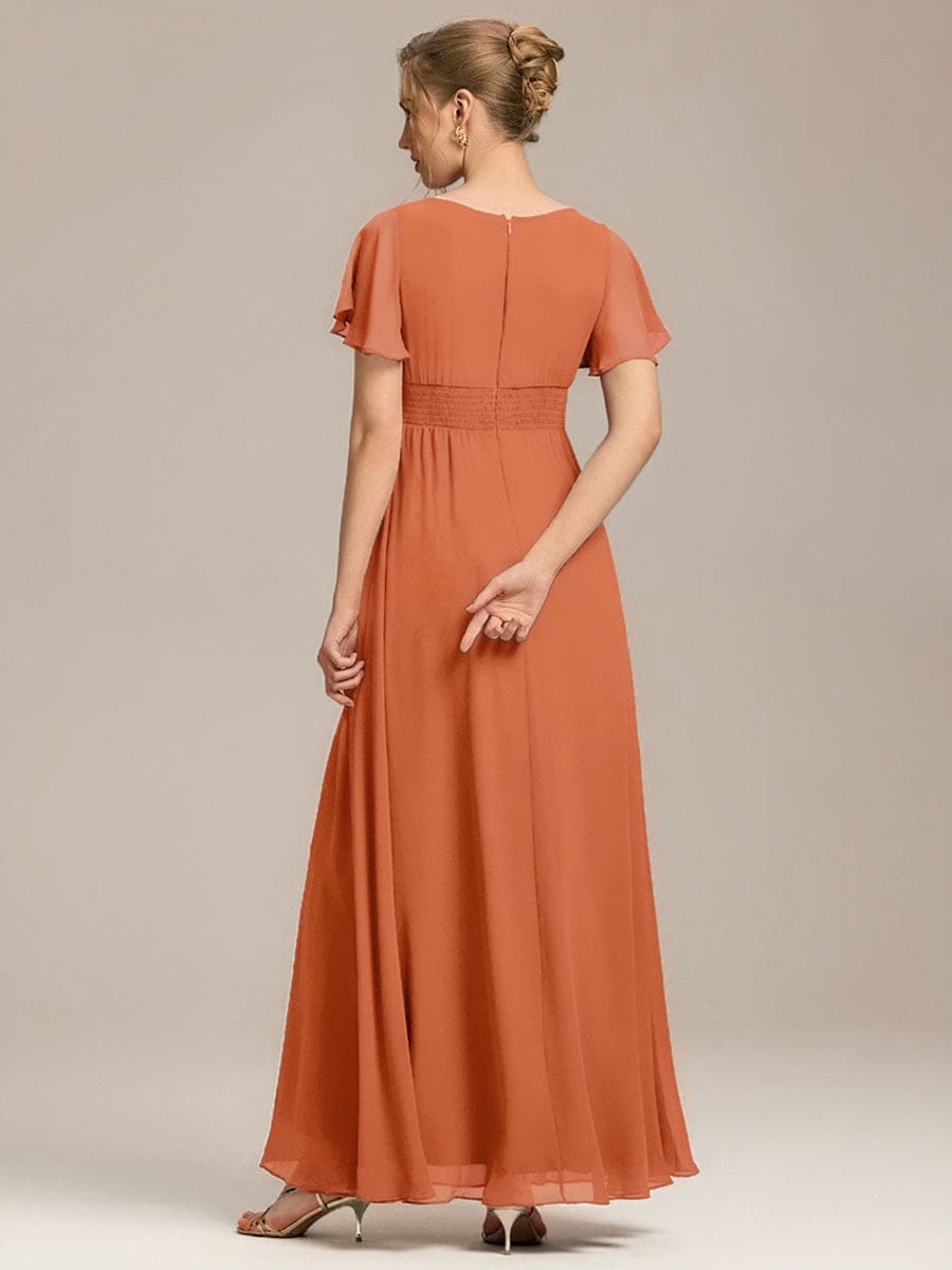 ever KIMORA|Maxi Chiffon Ruffles Sleeve Wedding Guest Dress
