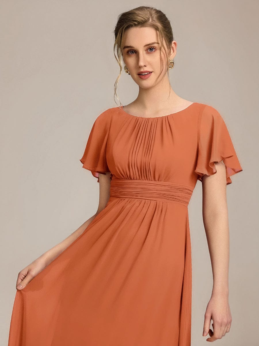 ever KIMORA|Maxi Chiffon Ruffles Sleeve Wedding Guest Dress