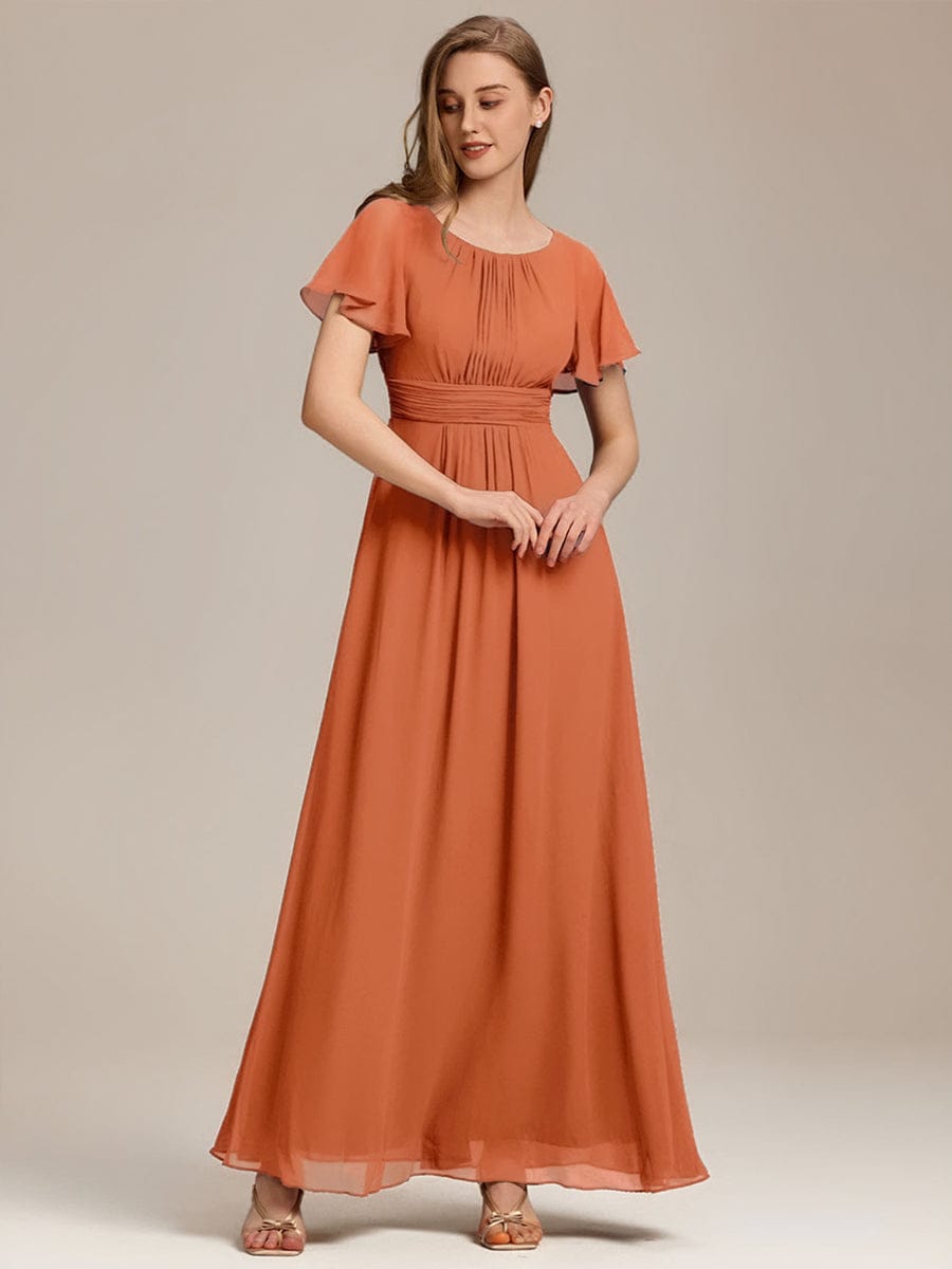 ever KIMORA|Maxi Chiffon Ruffles Sleeve Wedding Guest Dress
