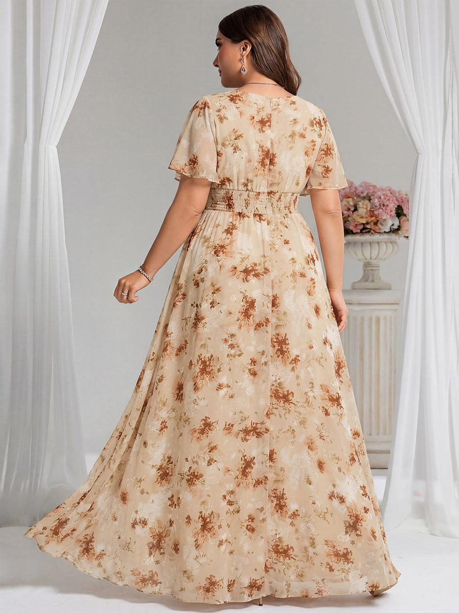 ever KIMORA|Ruched Chiffon Ruffle Sleeve Bridesmaid Dress