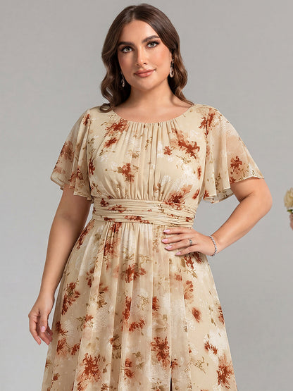 ever KIMORA|Ruched Chiffon Ruffle Sleeve Bridesmaid Dress
