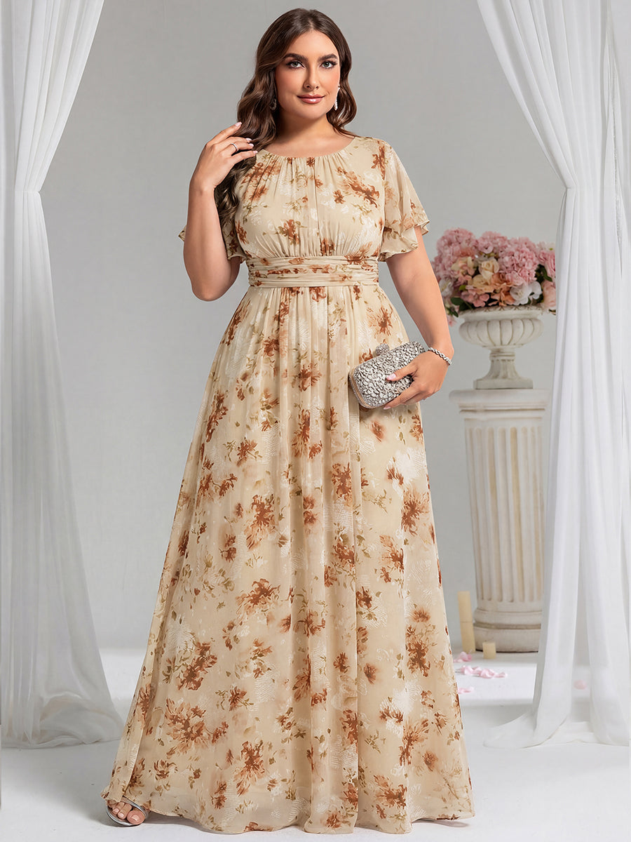 ever KIMORA|Ruched Chiffon Ruffle Sleeve Bridesmaid Dress