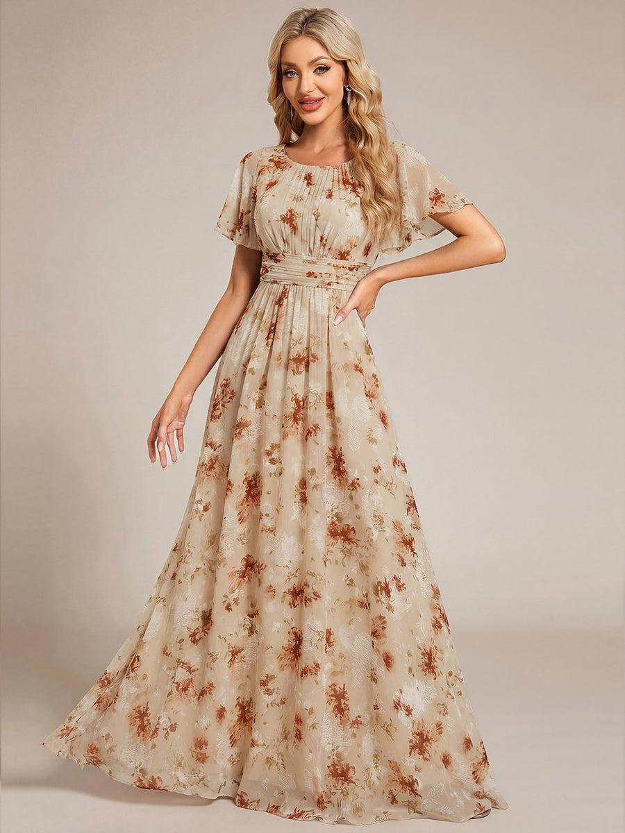 ever KIMORA|Ruched Chiffon Ruffle Sleeve Bridesmaid Dress