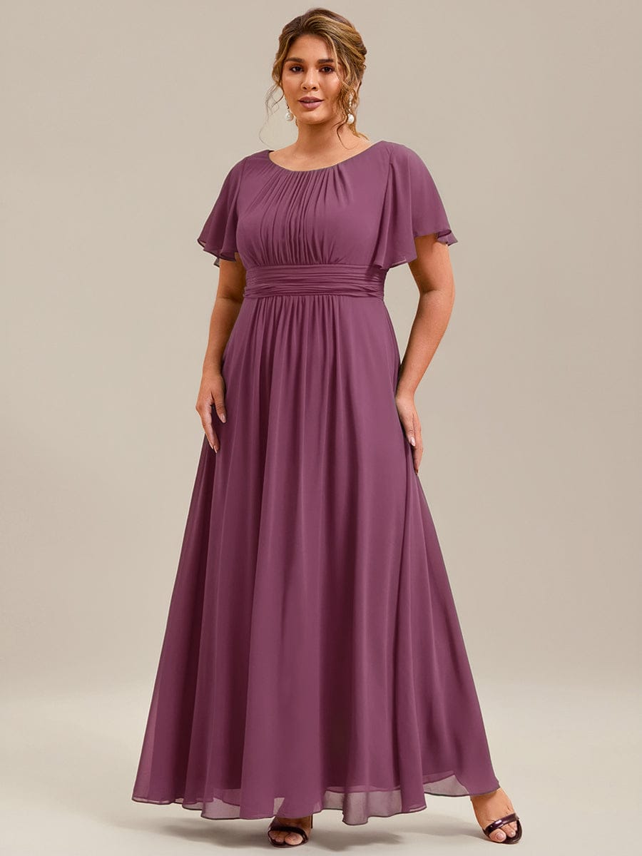 ever KIMORA|Maxi Chiffon Ruffles Sleeve Wedding Guest Dress