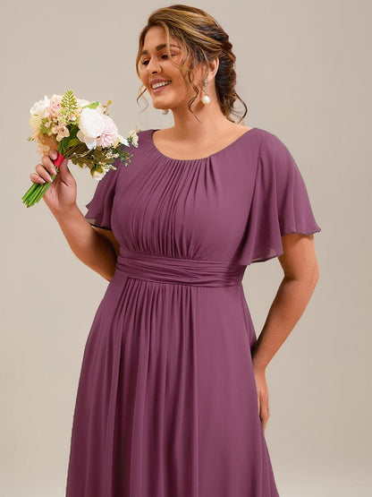 ever KIMORA|Maxi Chiffon Ruffles Sleeve Wedding Guest Dress