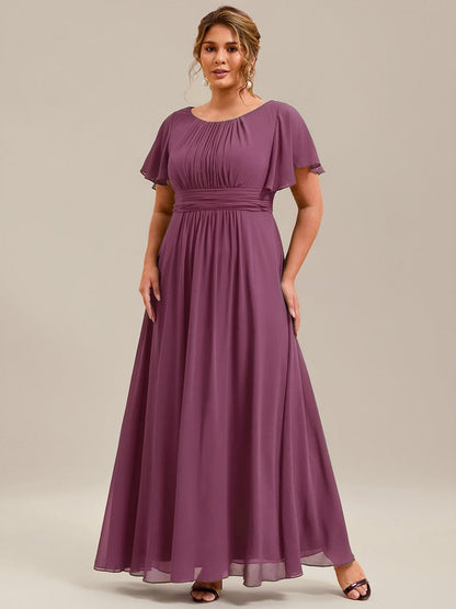 ever KIMORA|Simple Chiffon Pleated A-Line Bridesmaid Dress