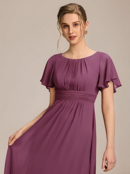 ever KIMORA|Maxi Chiffon Ruffles Sleeve Wedding Guest Dress