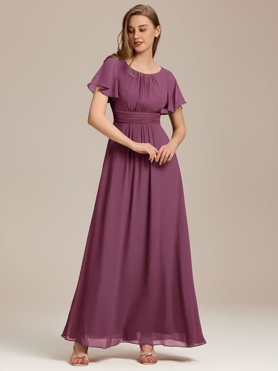 ever KIMORA|Maxi Chiffon Ruffles Sleeve Wedding Guest Dress