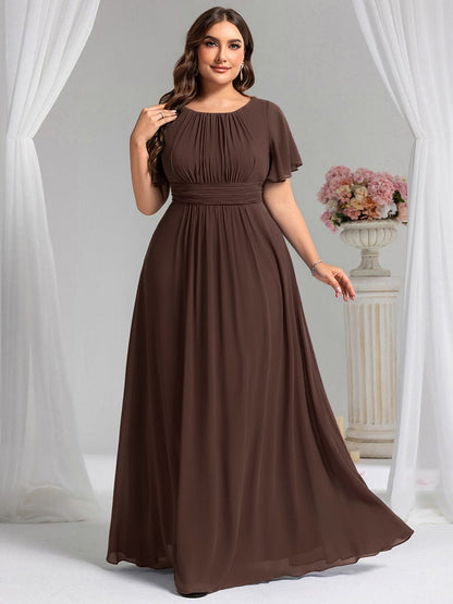 ever KIMORA|Maxi Chiffon Ruffles Sleeve Wedding Guest Dress