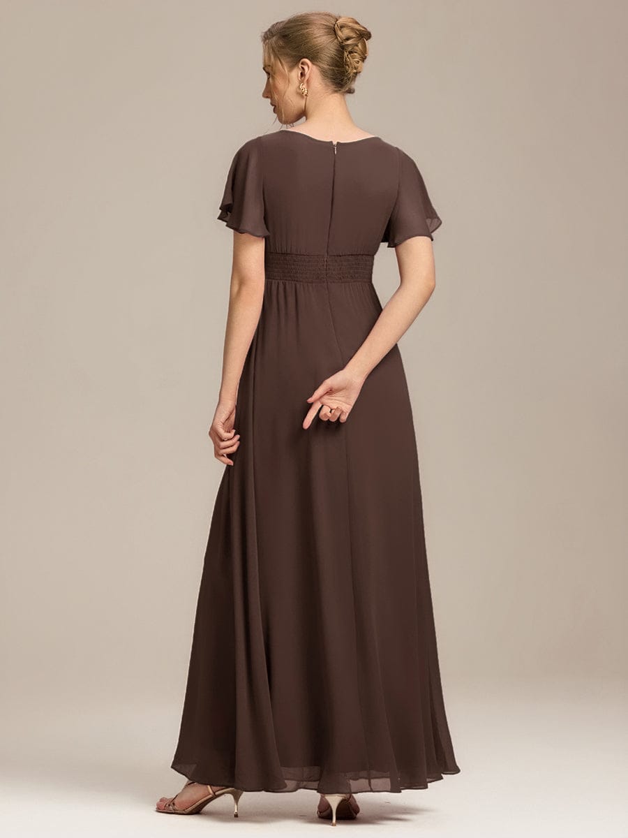 ever KIMORA|Maxi Chiffon Ruffles Sleeve Wedding Guest Dress