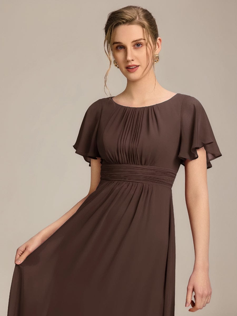 ever KIMORA|Maxi Chiffon Ruffles Sleeve Wedding Guest Dress