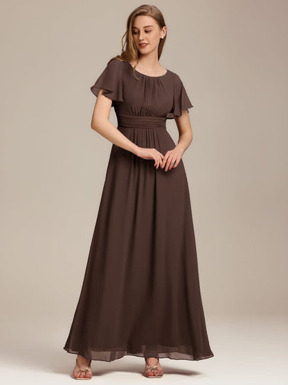 ever KIMORA|Simple Chiffon Pleated A-Line Bridesmaid Dress