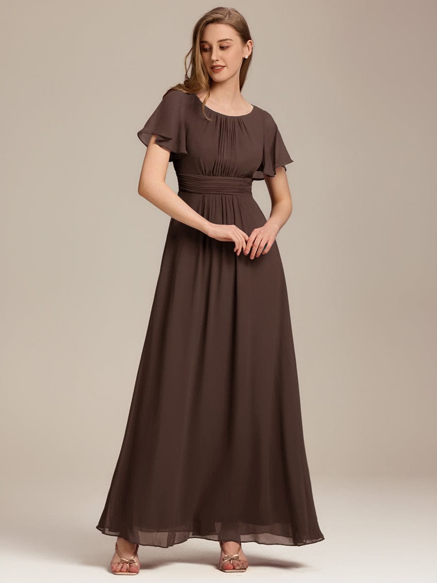 ever KIMORA|Maxi Chiffon Ruffles Sleeve Wedding Guest Dress