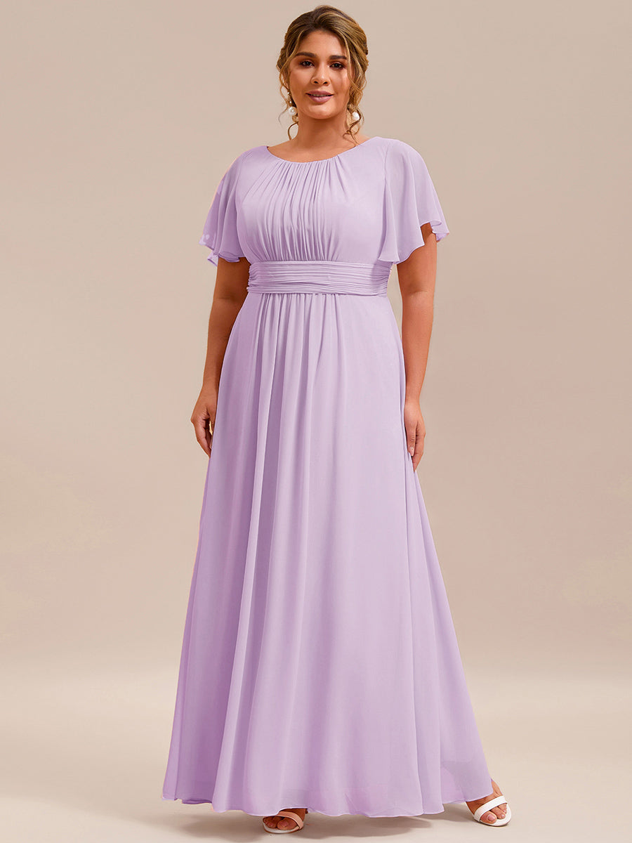 ever KIMORA|Maxi Chiffon Ruffles Sleeve Wedding Guest Dress