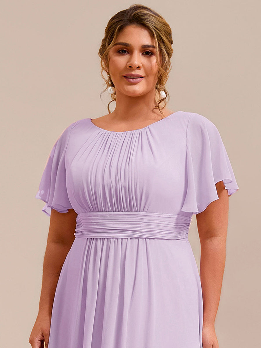 ever KIMORA|Simple Chiffon Pleated A-Line Bridesmaid Dress