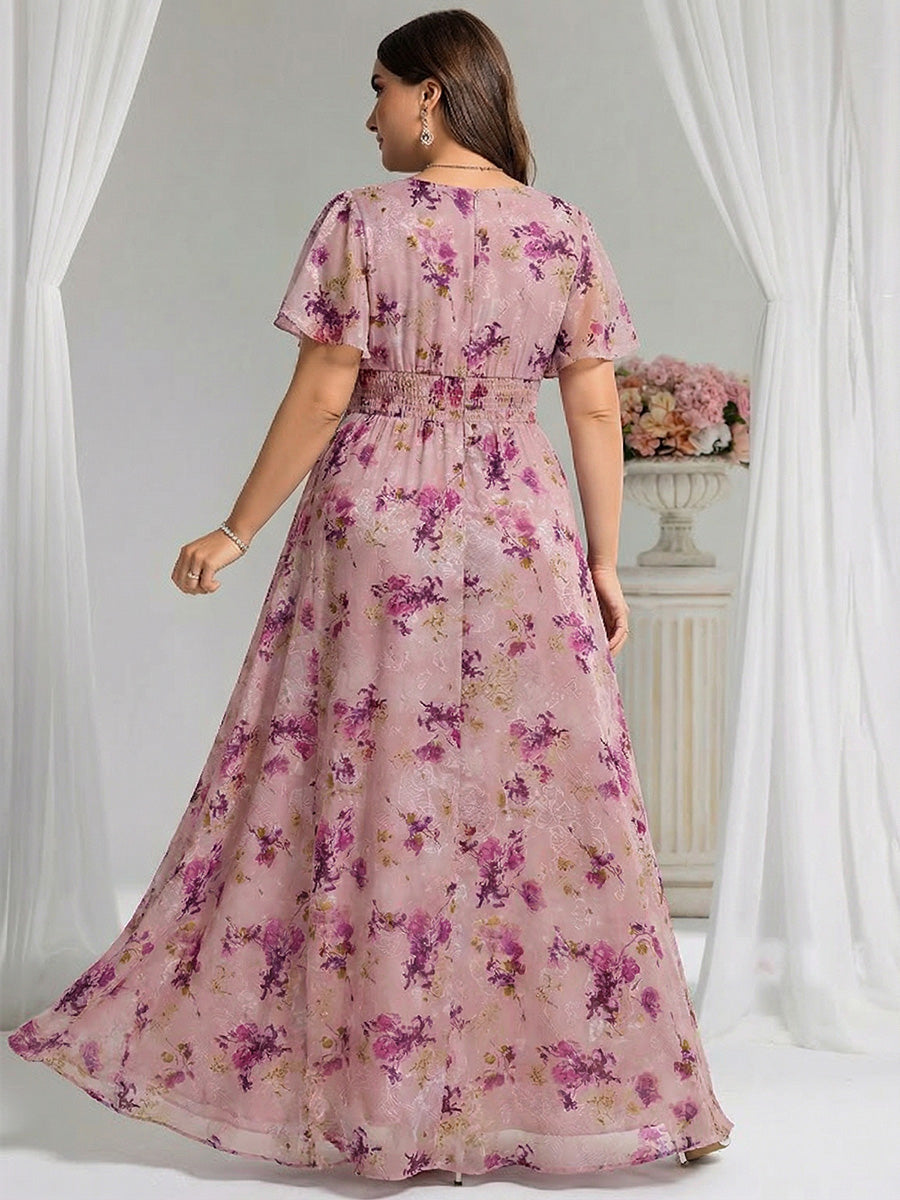 ever KIMORA|Ruched Chiffon Ruffle Sleeve Bridesmaid Dress