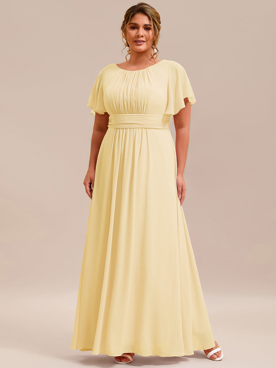 ever KIMORA|Maxi Chiffon Ruffles Sleeve Wedding Guest Dress