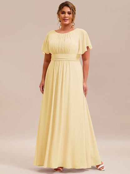 ever KIMORA|Maxi Chiffon Ruffles Sleeve Wedding Guest Dress