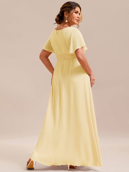 ever KIMORA|Maxi Chiffon Ruffles Sleeve Wedding Guest Dress