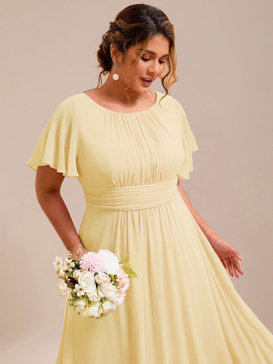 ever KIMORA|Maxi Chiffon Ruffles Sleeve Wedding Guest Dress