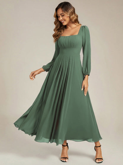 ever LYDIA|See-through Chiffon Lantern Sleeve Bridesmaid Dress