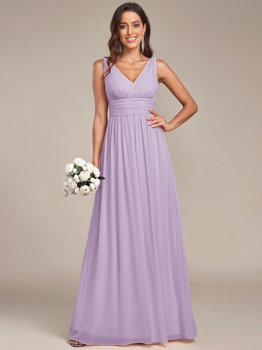 ever HUSH|Chiffon Empire Waist Sleeveless Pleated Bridesmaid Dress