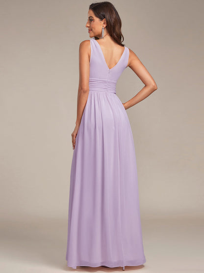 ever HUSH|Chiffon Empire Waist Sleeveless Pleated Bridesmaid Dress